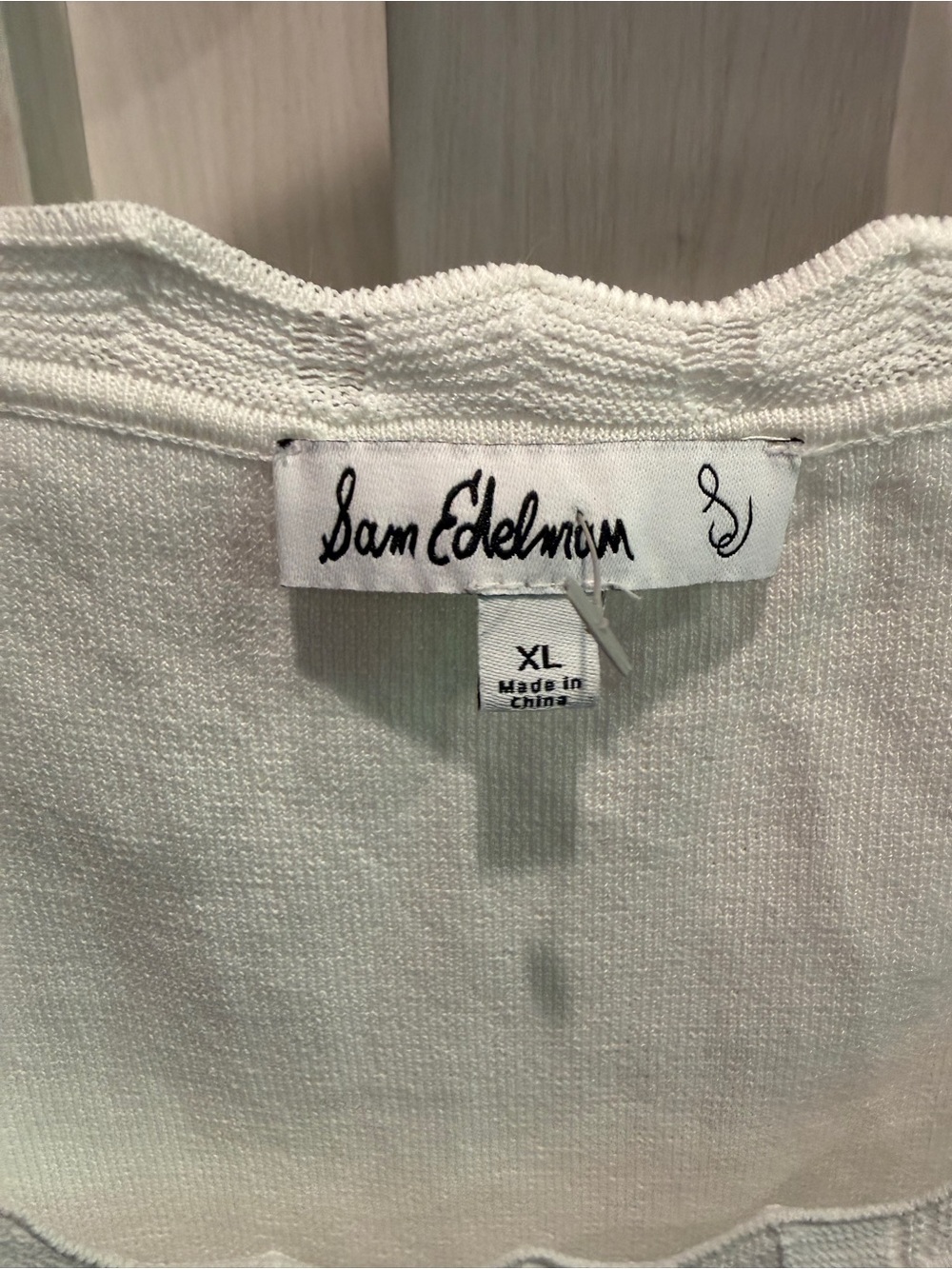 Sam Edelman Cream Textured Scoop Neck Tank - Picture 2 of 4